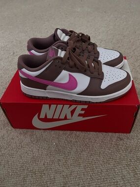 Nike Dunk Low with Mauve, White & Pink Swoosh